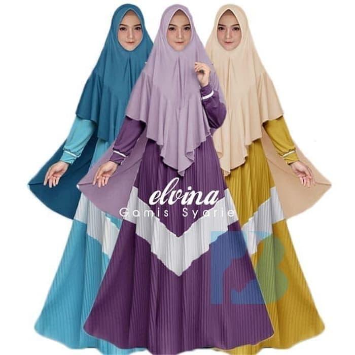 FG Maxi dress Syari /Gamis Syari /Baju Muslim Syari Terbaru Elvi