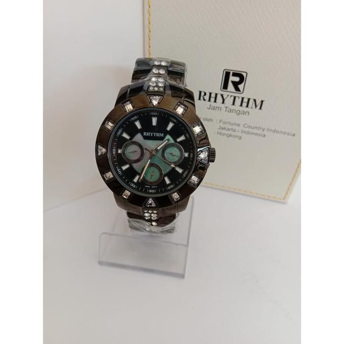 JAM TANGAN RHYTHM F1101S WANITA FULL BLACK ORIGINAL