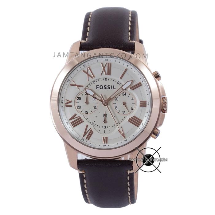 Jam Tangan Fossil Grant Chronograph FS4991 Brown Original for Men