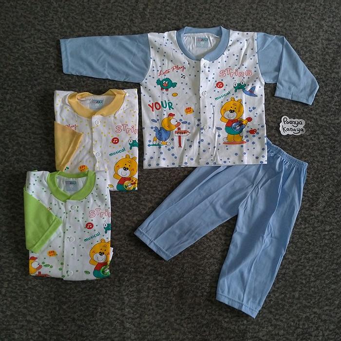 SPY44 Setelan Baju Panjang Piyama Anak Kuzuka Baju Tidur Bayi Anak