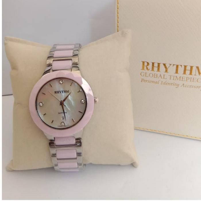 JAM TANGAN RHYTHM F1205T WANITA SAPPHIRE SILVER PINK ORIGINAL