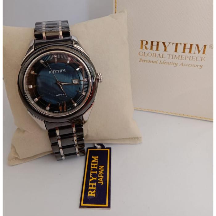 JAM TANGAN RHYTHM C1404T05 PRIA SAPPHIRE SILVER BLACK ORIGINAL