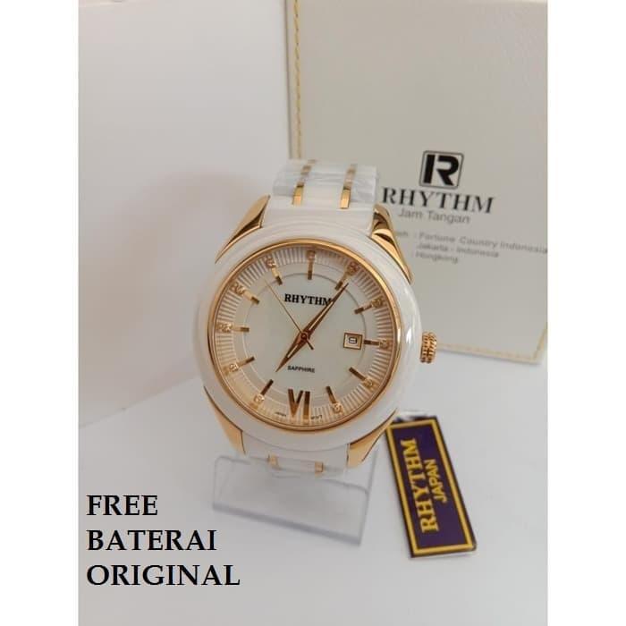 JAM TANGAN RHYTHM C1404T04 PRIA SAPPHIRE ROSEGOLD WHITE ORIGINAL