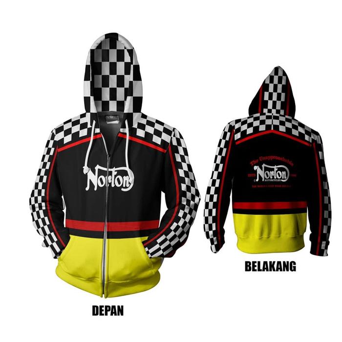 Jaket Hoodie Zipper Motor Racing Norton Royal Enfield Motorhead