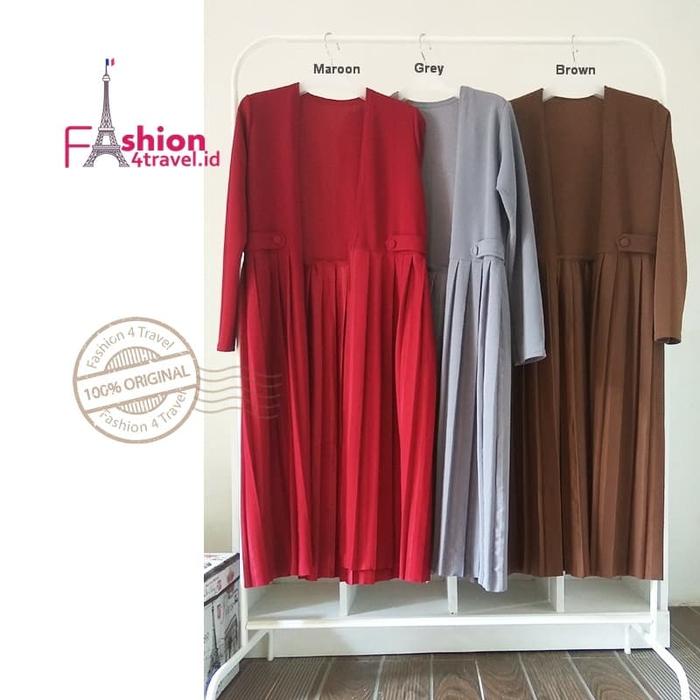 Long Cardigan Blazer Coat Outer Plisket Wanita Korea Import Terbaru
