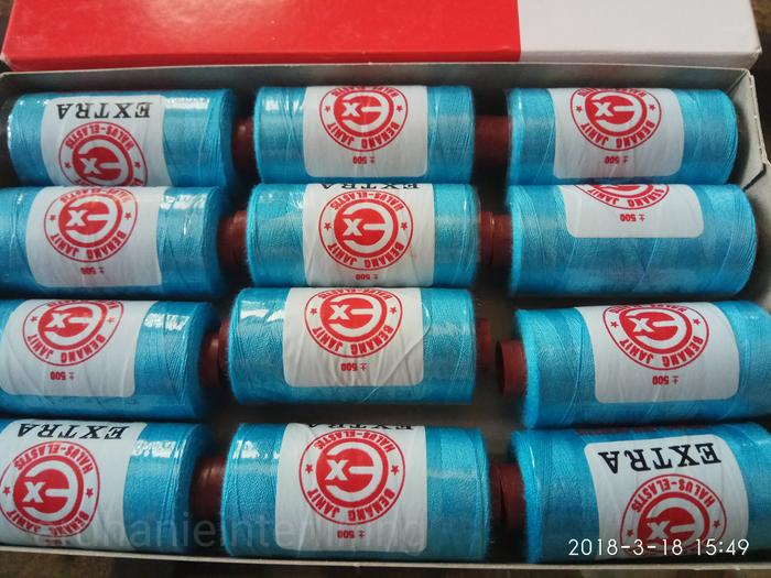 benang jahit EXTRA biru muda