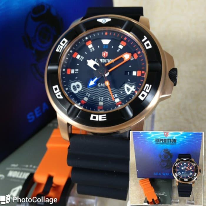 Expedition 6711 rosegold black rubber sea walker GMT exp 6711