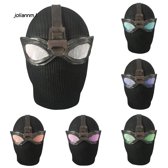 Latex New Spiderman LED Goggle Hood Helmet Superhero Headgear