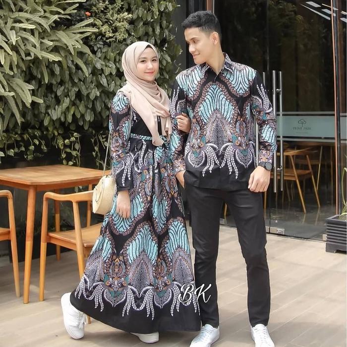 BAJU BATIK COUPLE PASANGAN MODEL GAMIS KEMEJA PANJANG ANAK MUDA