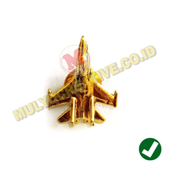 Pin Miniatur Pesawat F16 - Pin Pesawat Bahan Logam Kuningan