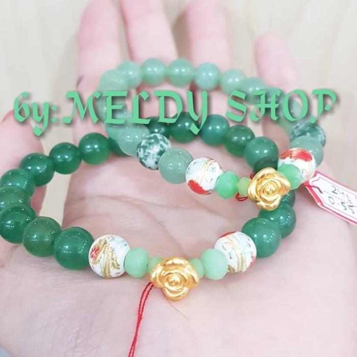 gelang maw Batu Aksesoris Bracelet emas hongkong HK 24 KARAT ORIGINAL tali cina merah