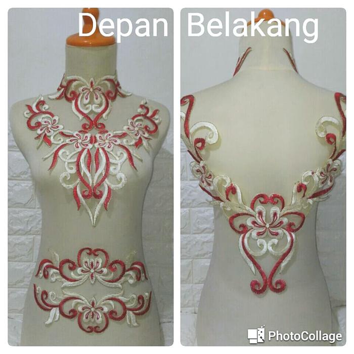 renda bordir bunga timbul