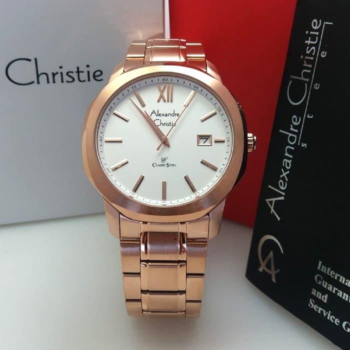 Jam Tangan Pria Alexandre Christie AC 8619 Original - Rosegold