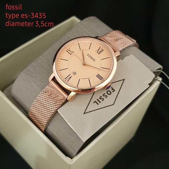 Jam Wanita Merek Fossil ES 3434 & ES 3435 Stainless Original BM 3.5cm