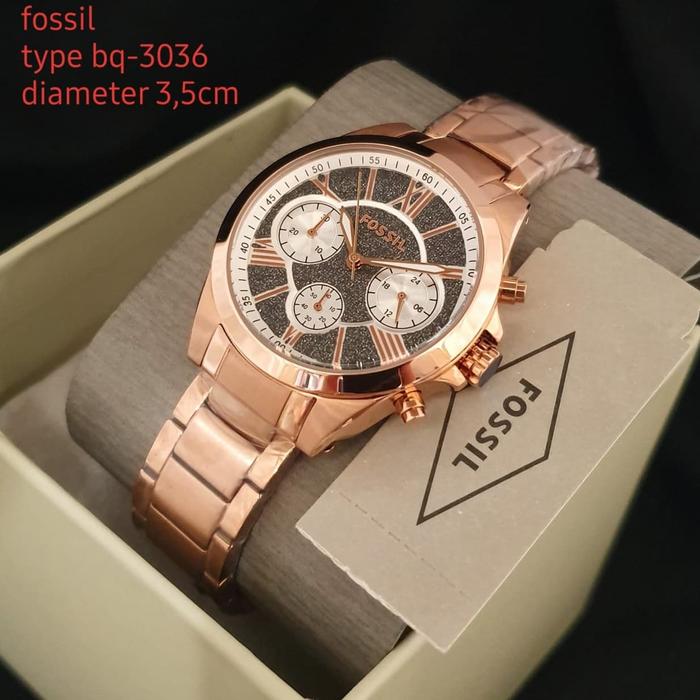 Jam Wanita Merek Fossil BQ 3036 & BQ3036 Stainless Original BM 3.5cm