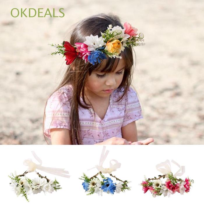 2 pcs bandana Aksen Mahkota Bunga untuk Aksesoris Rambut Bayi / Anak