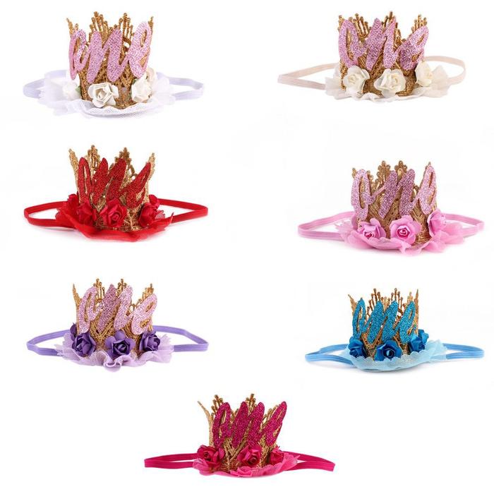 1 Pc Bandana Mahkota/Tiara Bunga Bahan Lace untuk Bayi