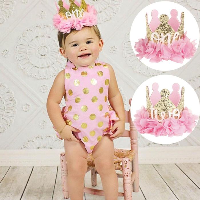 Bandana Model Mahkota Bunga Sequin Glitter untuk Properti Foto Bayi