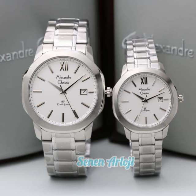 Jam Tangan Couple Alexandre Christie AC 8619 Original - Silver