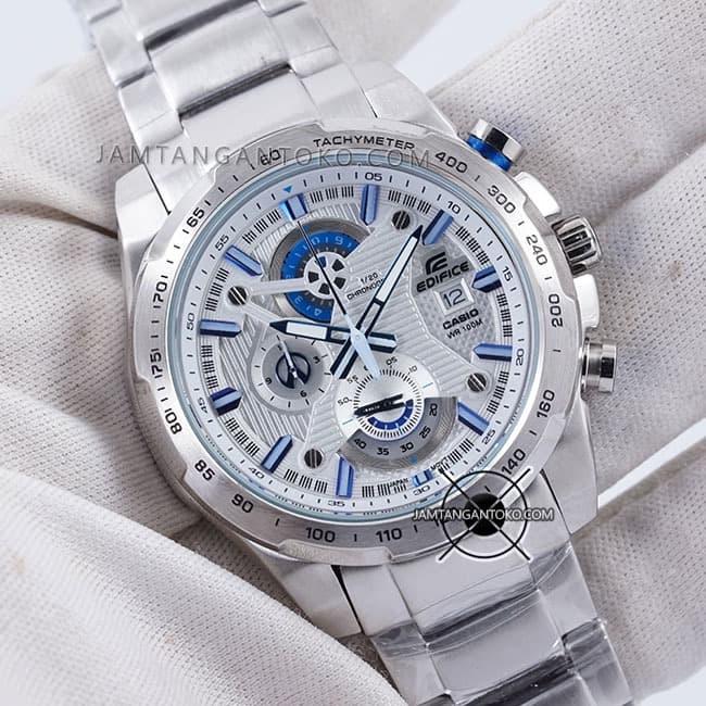 Jam Pria Edifice EFR-523D-7AV Silver Plat Putih EFR523 EFR-523 ORI BM