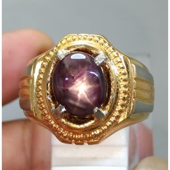 Cincin Batu Ruby Corundum Asli Star