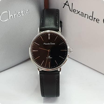 Jam Tangan Wanita Alexandre Christie AC 8625 Original - Silver Black