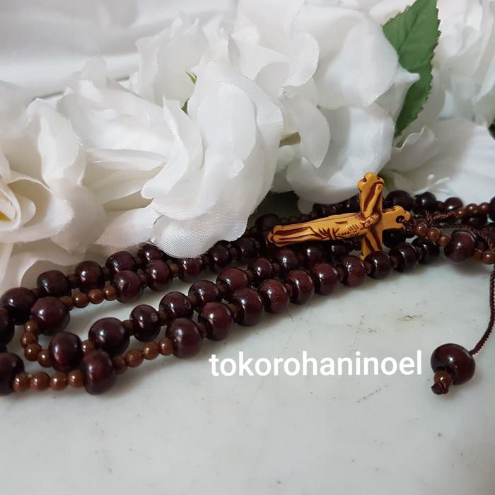 Rosario Kayu Souvenir Katolik