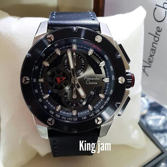 Jam Tangan Pria Alexandre Christie AC 6549 Original Black Silver