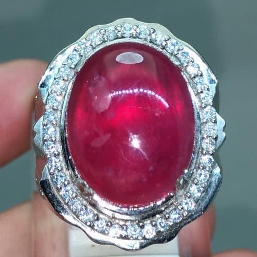 Batu Cincin Merah Delima Ruby Asli Alami