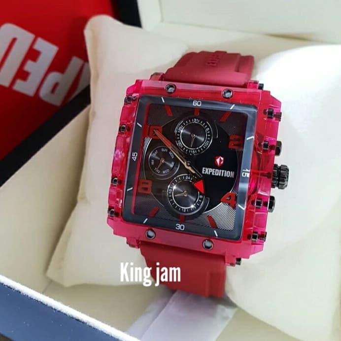 Jam Tangan Wanita Expedition E6808/ E 6808 Original Red Rubber