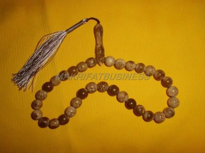 Tasbih TALI ARUS PUTIH akar batu 33 biji 14 mm 01
