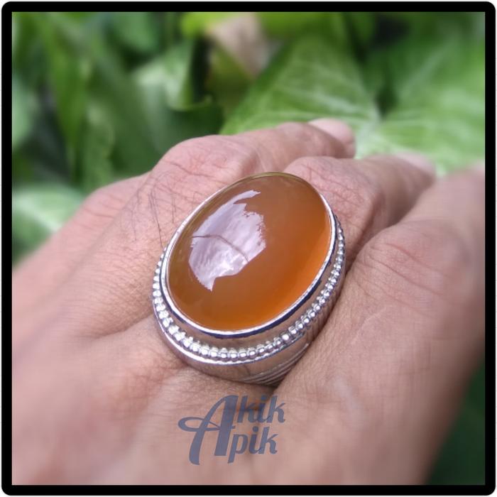 Cincin Batu Akik Cempaka Sunkis Sunkist Madu Natural Crystal