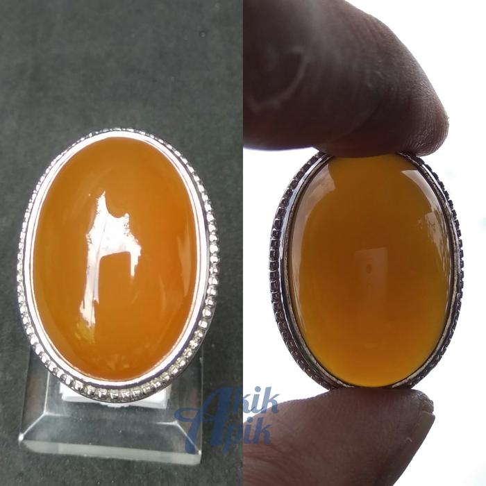 Cincin Batu Akik Cempaka Sunkis Sunkist Madu Natural Crystal