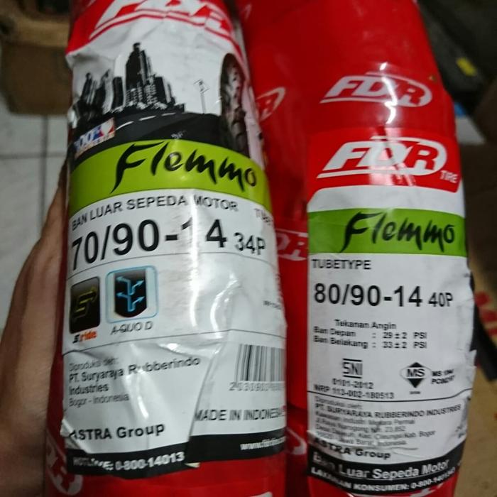 Paket ban biasa FDR Flemmo 70 90 & 80 90 ring 14 motor mio beat fino