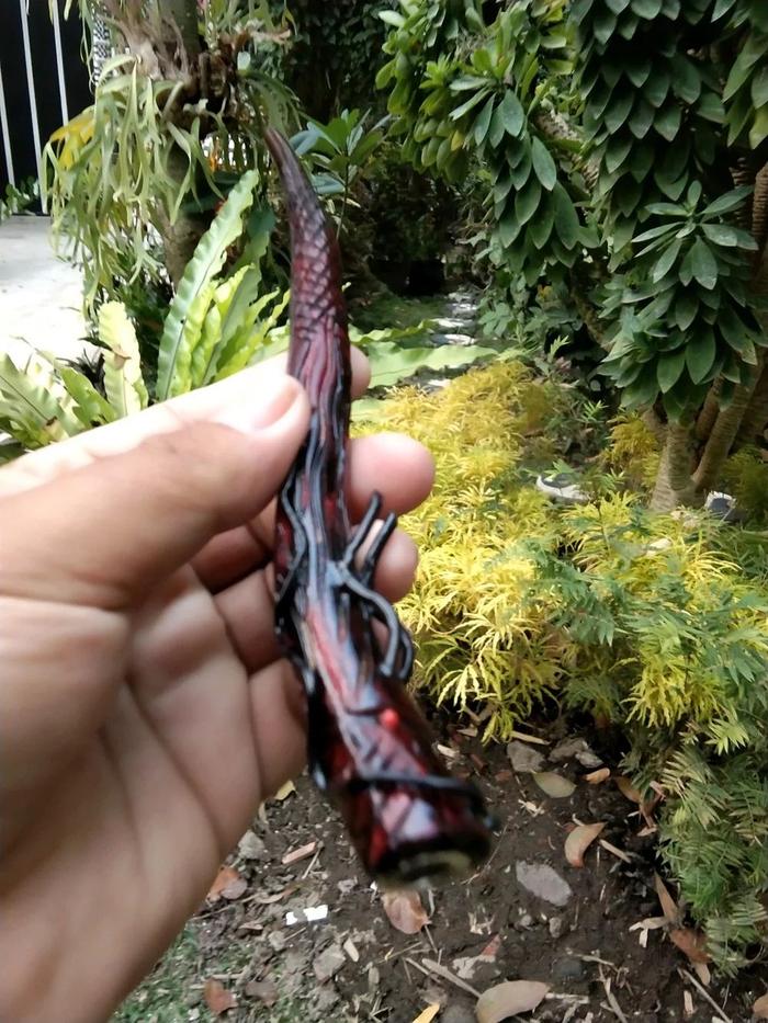 PIPA ONCE CANGKLONG AKAR BAHAR MERAH Ukir Naga 09