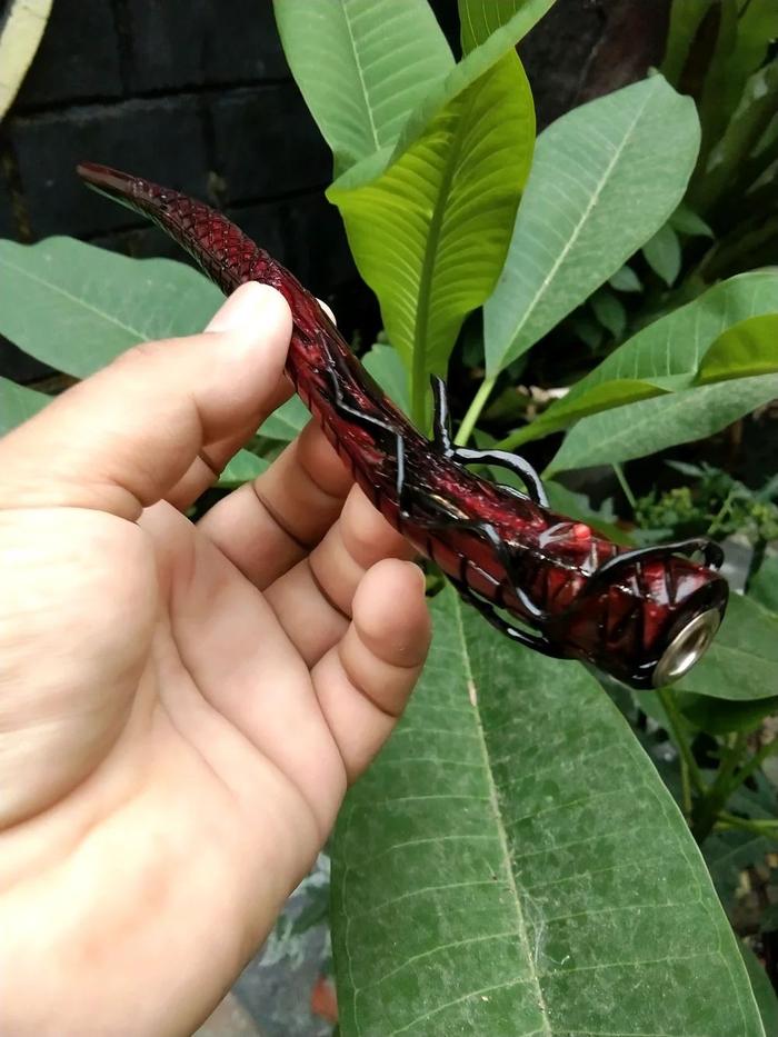 PIPA ONCE CANGKLONG AKAR BAHAR MERAH Ukir Naga 10