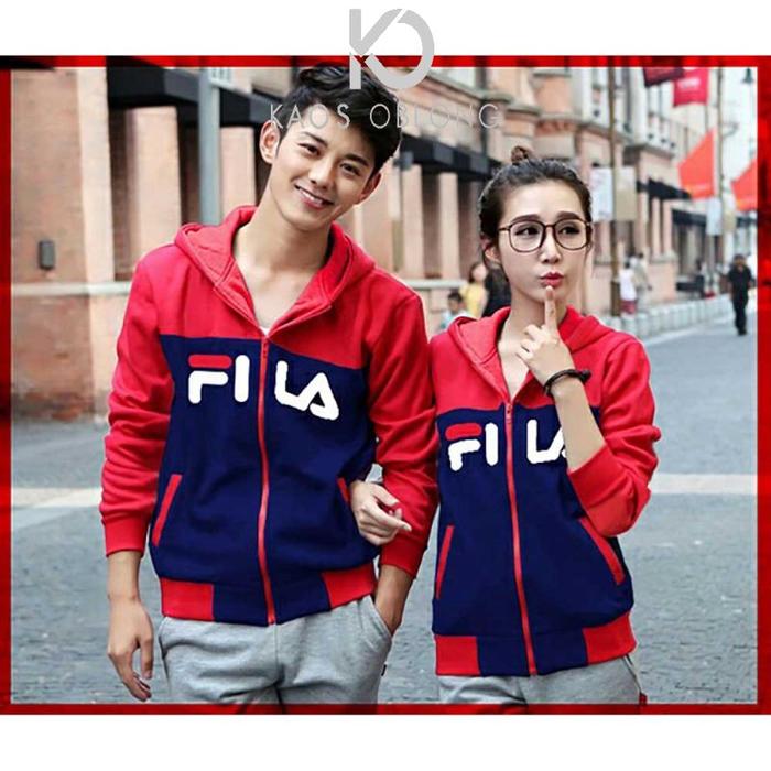 Couple Jaket FL merah Navy sicepat gosend