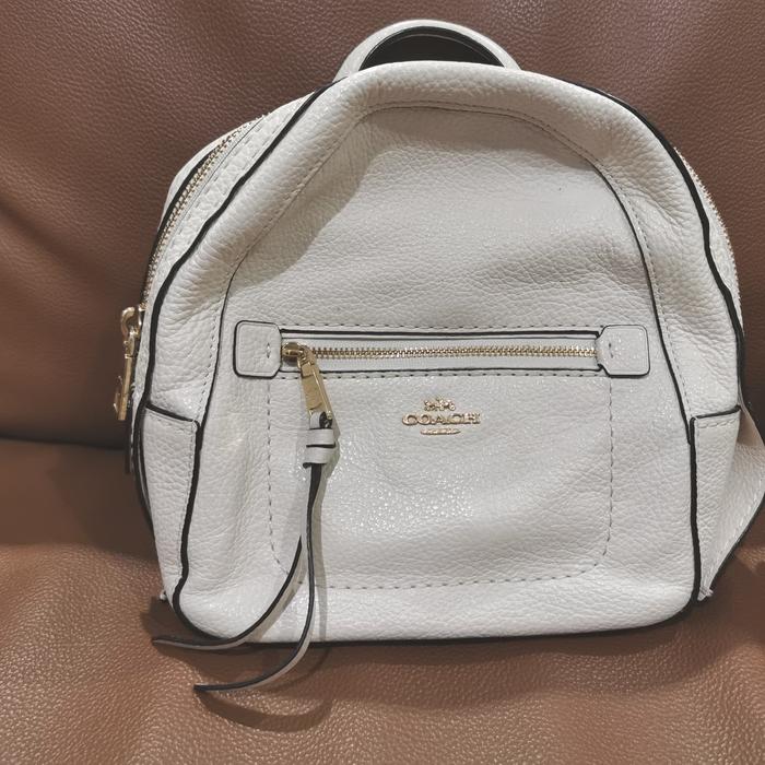 preloved coach leather andy backpack pebble leather