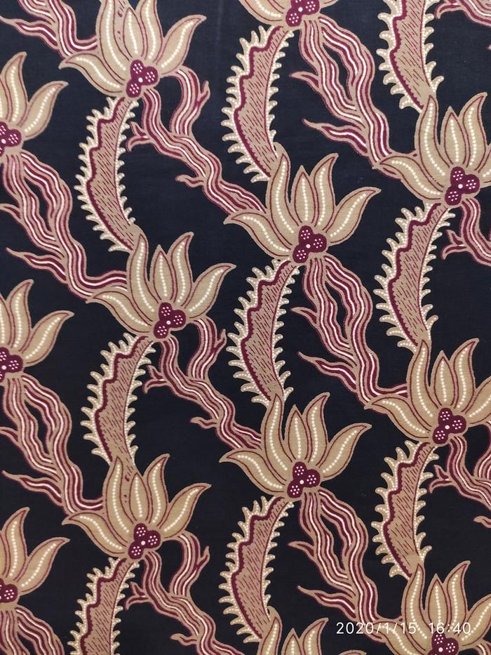 Kain Batik Katun Batu Raden 5858 VAR4 Rumput Hitam Maron