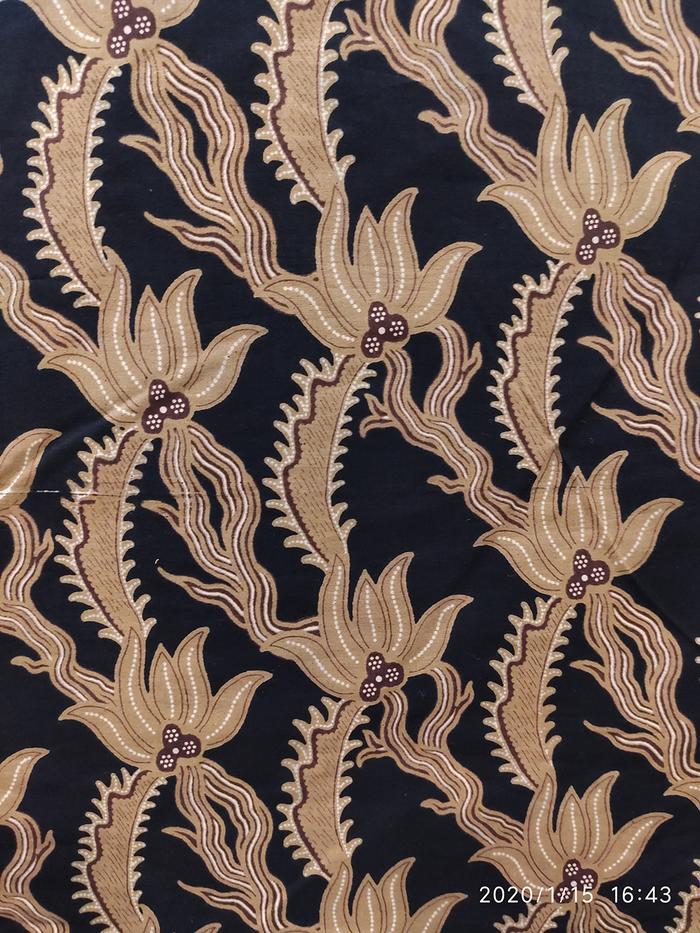 Kain Batik Katun Batu Raden 5858 VAR5 Rumput Hitam Tanah