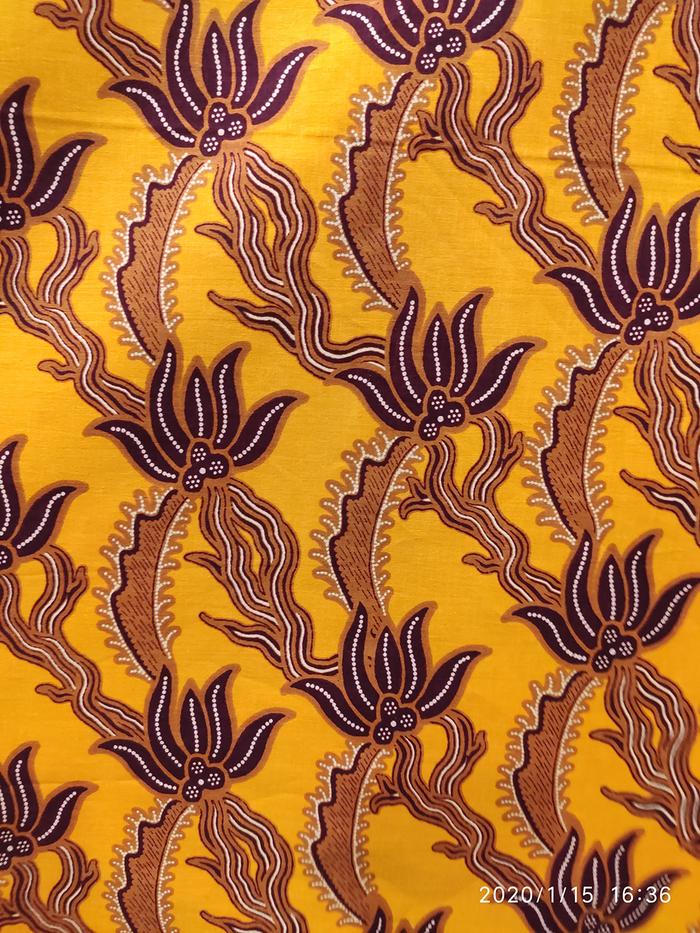 Kain Batik Katun Batu Raden 5858 VAR2 Rumput Kuning Coklat