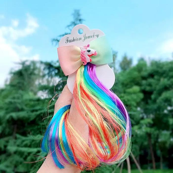 Jepitan Rambut Anak Wig Extension Unicorn