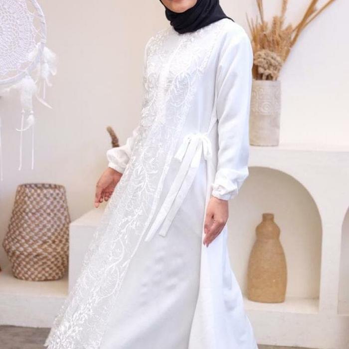 gamis putih polos gamis tile dress tile baju kondangan baju muslim
