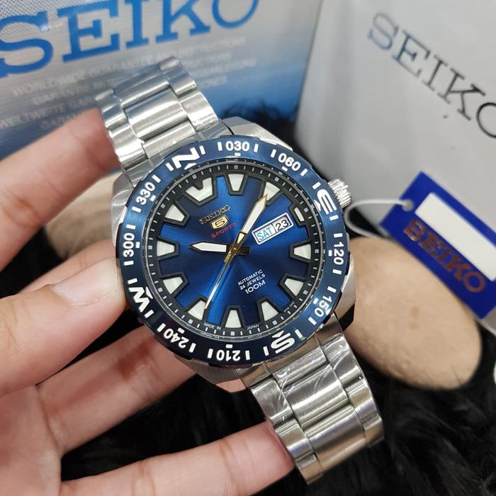 Jam Tangan Pria Merek Seiko Sport 5 Automatic 24 Jewels Ori BM 4.5cm