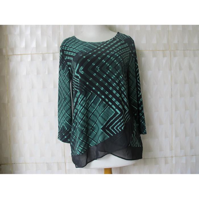 ROZ&ALI BLOUSE GRN SIZE S M