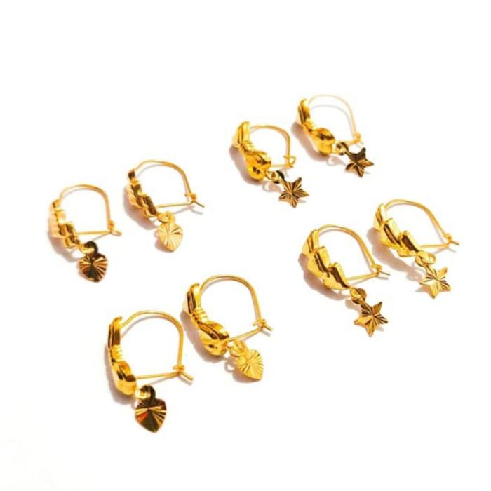 Anting Emas asli model bulat bola anak" Kadar 700 Emas 22 karat