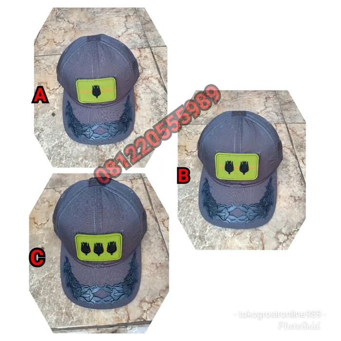 Topi pamen TNI AD abu-abu free patch rubber