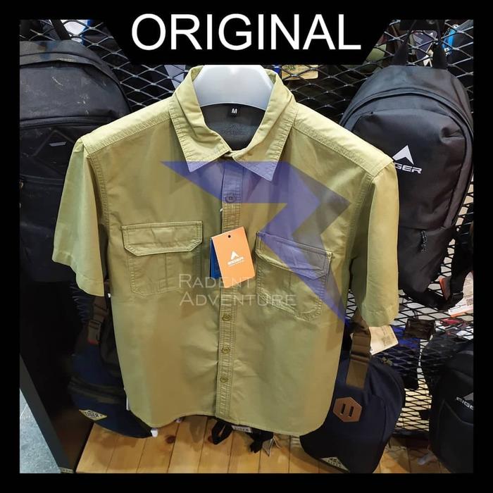 Kemeja Eiger Taduloka SS Shirt Khaki 91000 6021 Original Kemeja Cowok