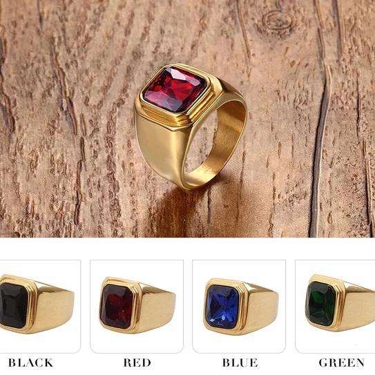 Cincin Batu Pria Ring Emas Gold