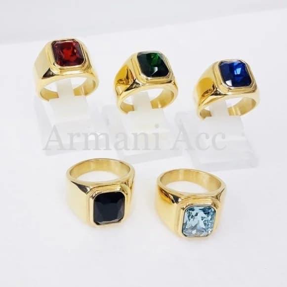 Cincin Batu Pria Ring Emas Gold
